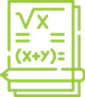 A green square with an equation written in it.